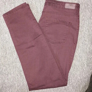 Buffalo David Bitton Burgundy Skinny Denim Jean Mid Rise Slim  Leg Faith